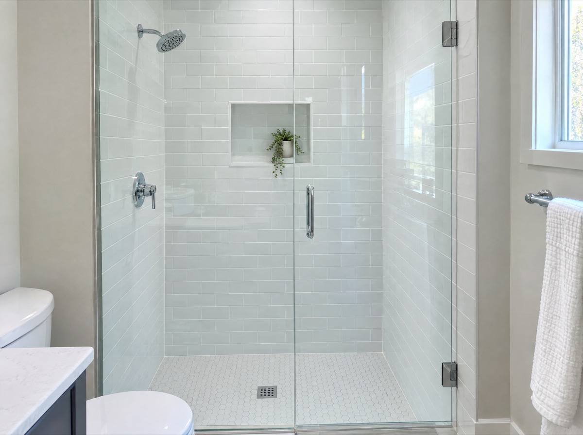Clear shower glass