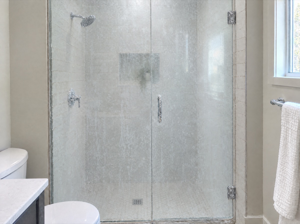 Cloudy shower glass