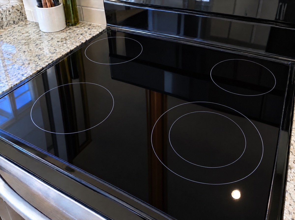 Glossy clean stovetop