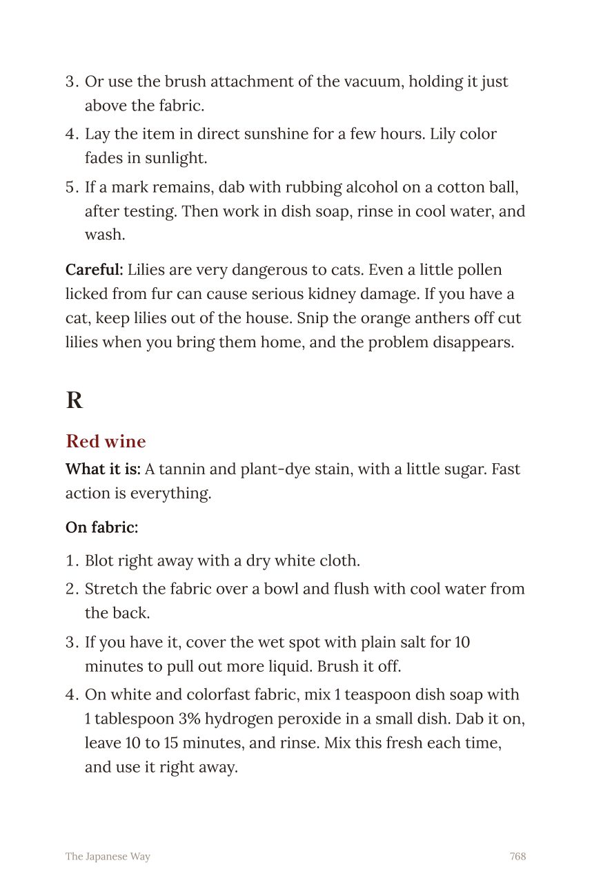 Page 768: red wine in the stain guide